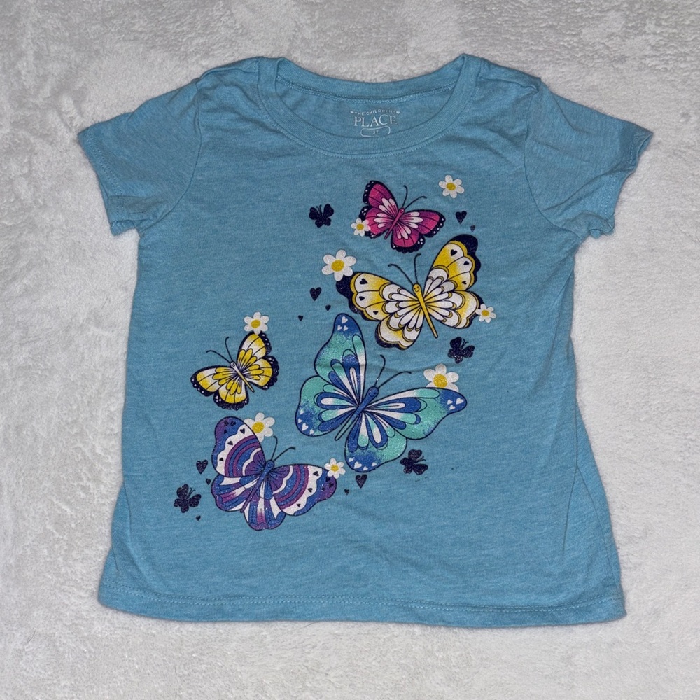 The Children's Place Teal Butterfly Tee 3T